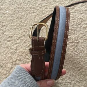 Brown and Blue Leather Belt